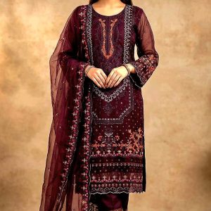 Premium Sada Bahar Four Piece – Embroidery & Sequence Work