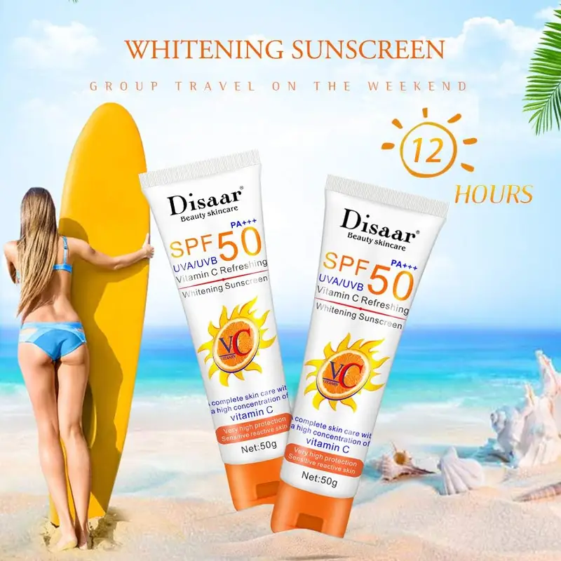 Disaar Vitamin C Sunscreen SPF50 PA+++ 50gm Oil Free Sunscreen & Aftersun Cream - Image 2