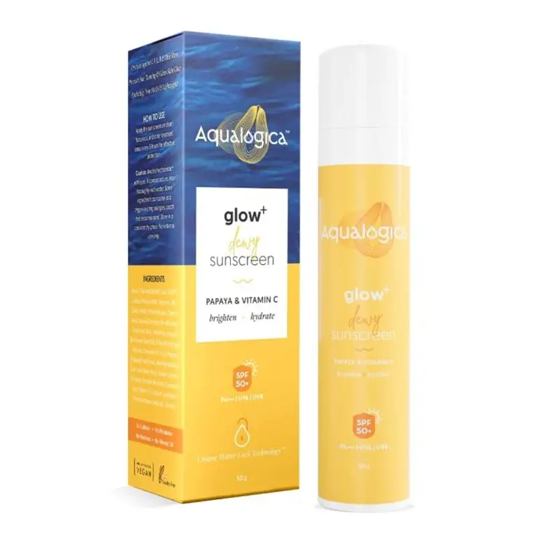 Aqualogica All Glow+ Dewy Sunscreen Gel SPF50+ PA++++ 50gm With Papaya & Vitamin C