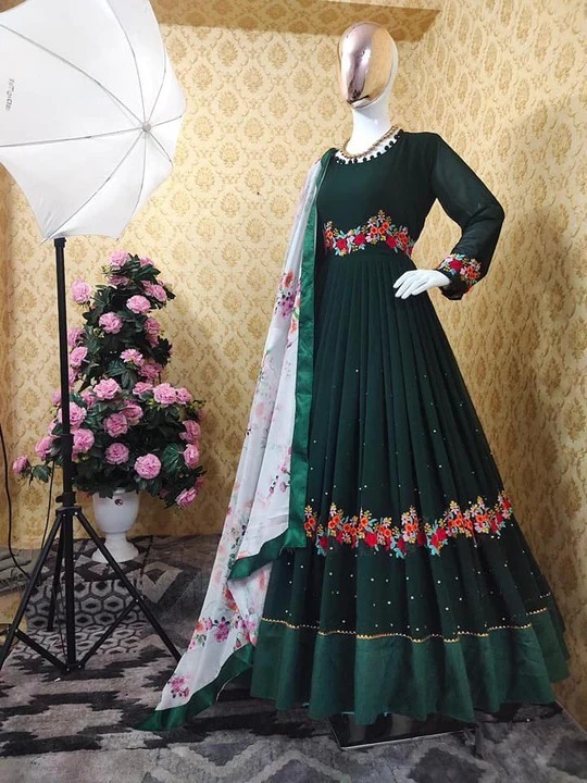 Premium Readymade Georgette Embroidery Party Dress – Free Size - Image 3