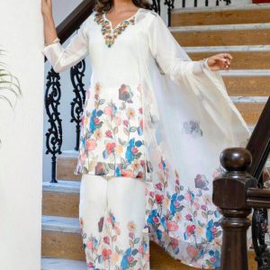 Georgette Western Three Piece – Embroidery & Print Collection