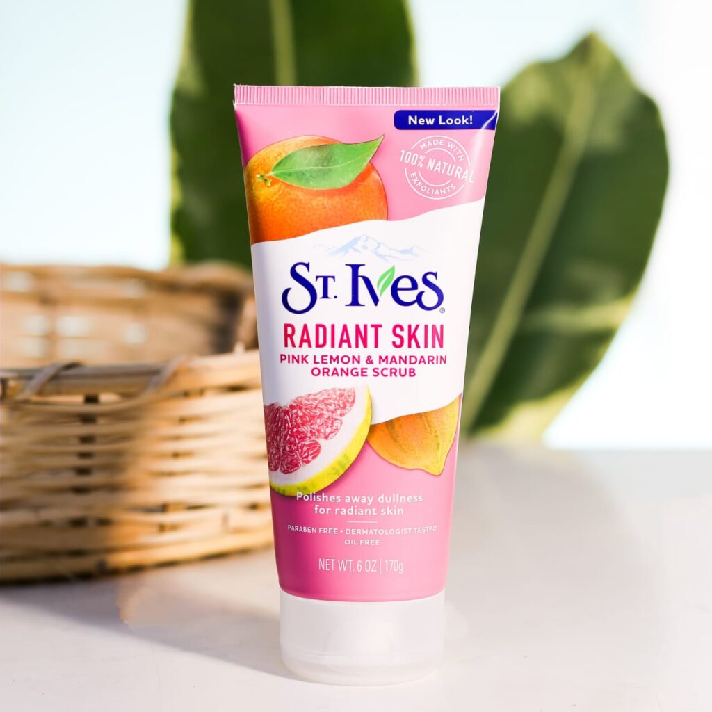 St. Ives Radiant Skin Pink Lemon & Mandarin Orange Face Scrub – Brightening Exfoliatory
