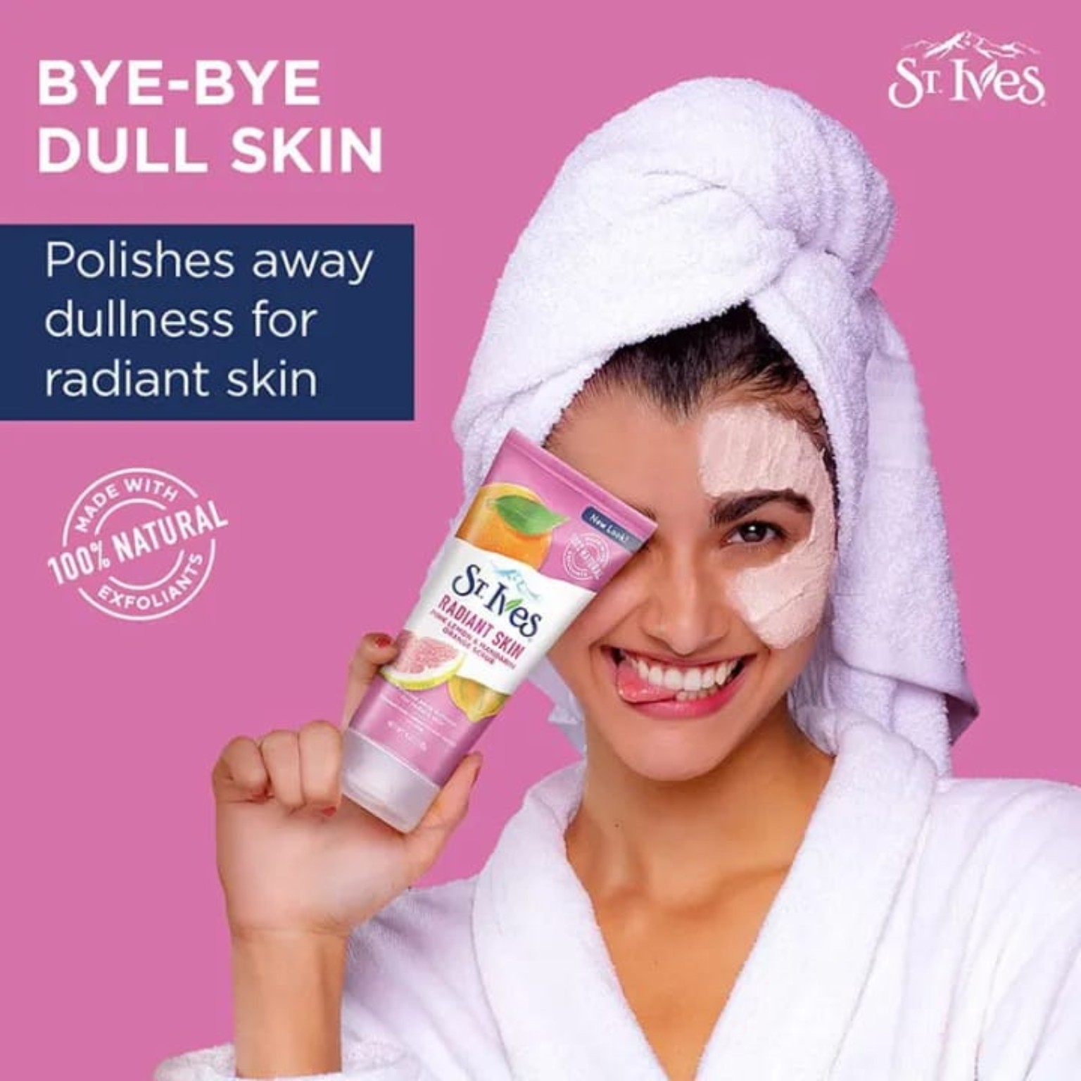 St. Ives Radiant Skin Pink Lemon & Mandarin Orange Face Scrub – Brightening Exfoliatory - Image 3