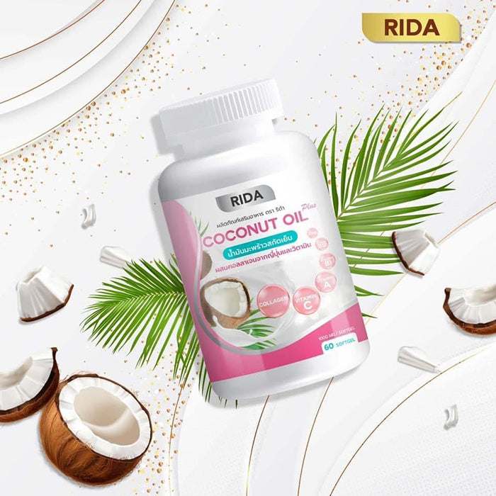 RIDA Coconut Oil Plus – Anti‑Aging Collagen & Cold Pressed Coconut Oil (1000mg, 60 Softgels)