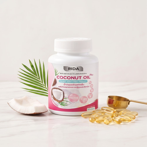 RIDA Coconut Oil Plus – Anti‑Aging Collagen & Cold Pressed Coconut Oil (1000mg, 60 Softgels) - Image 3