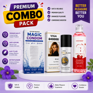 Luxury Combo: Super Viga 240000 + Strawberry Gel + Magic Condom