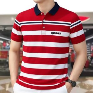 প্রিমিয়াম স্ট্রাইপড পোলো শার্ট - Striped Premium Polo Shirt (GSM 210+)