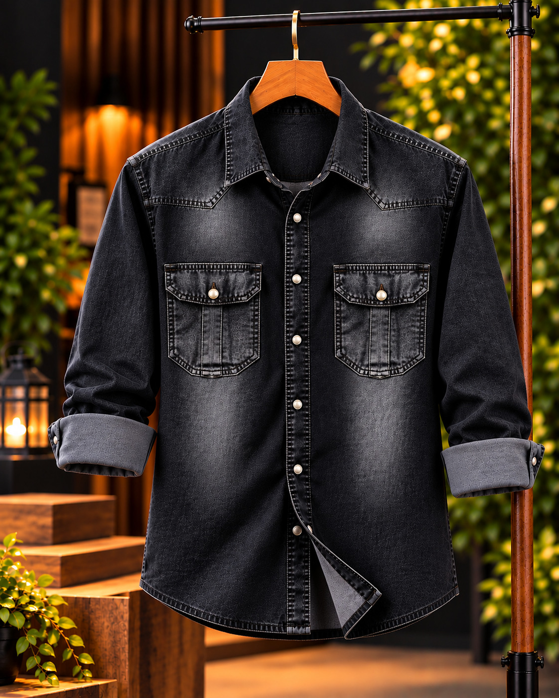 প্রিমিয়াম ট্রেন্ডি ডেনিম শার্ট - Premium Trendy Denim Shirt (GSM 220+) - Image 6