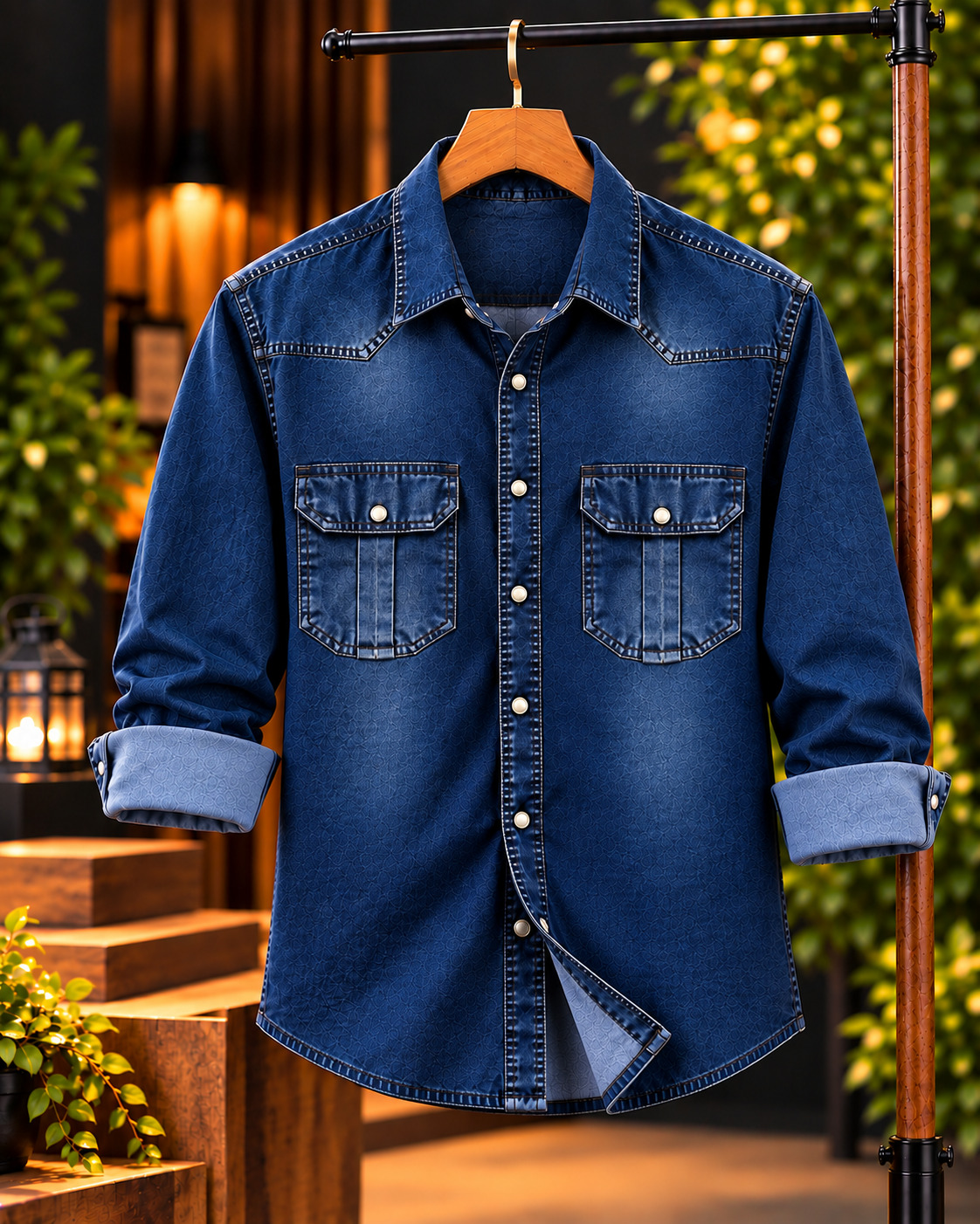 প্রিমিয়াম ট্রেন্ডি ডেনিম শার্ট - Premium Trendy Denim Shirt (GSM 220+) - Image 4