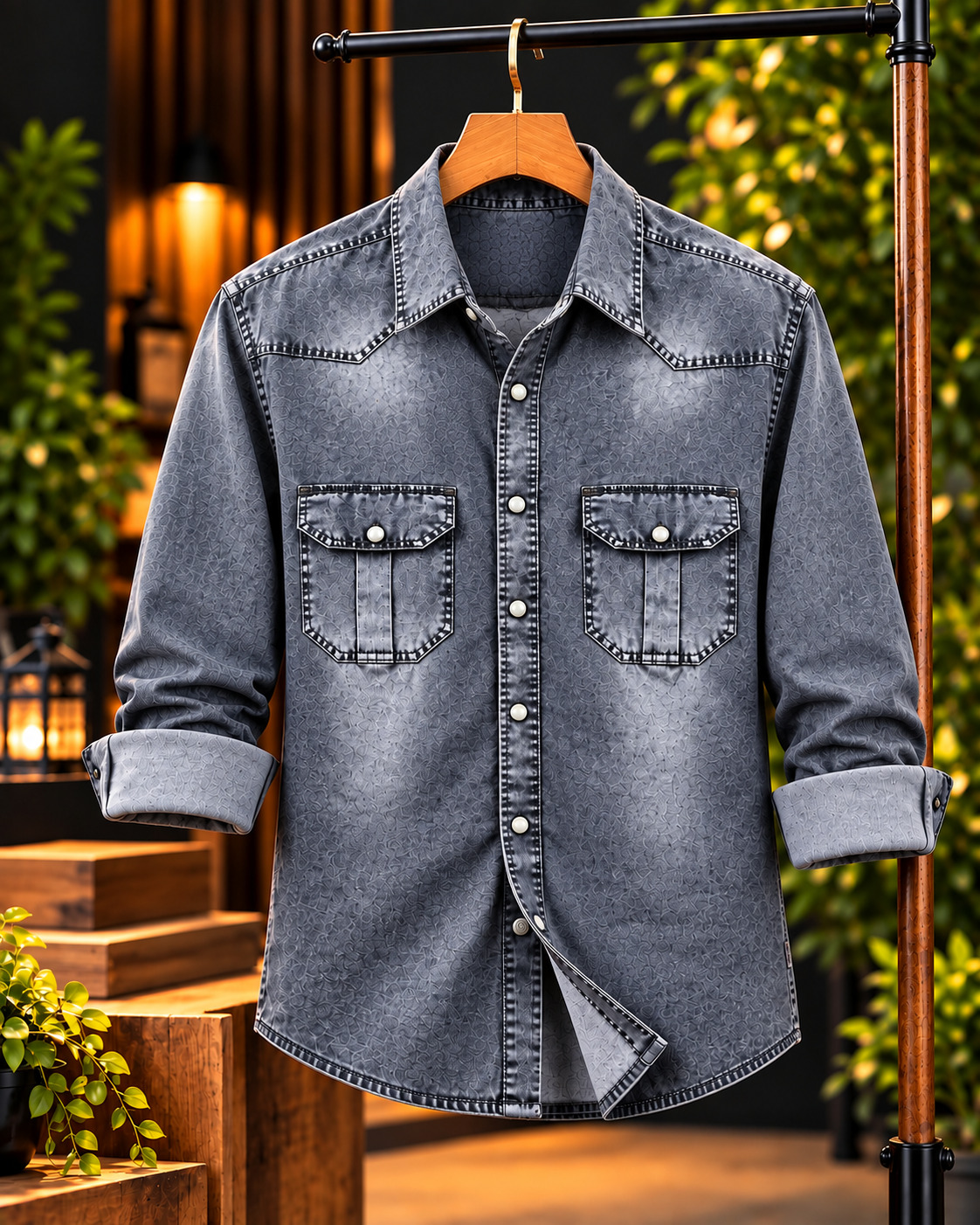 প্রিমিয়াম ট্রেন্ডি ডেনিম শার্ট - Premium Trendy Denim Shirt (GSM 220+) - Image 5