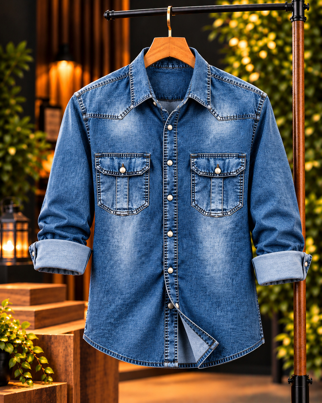 প্রিমিয়াম ট্রেন্ডি ডেনিম শার্ট - Premium Trendy Denim Shirt (GSM 220+)