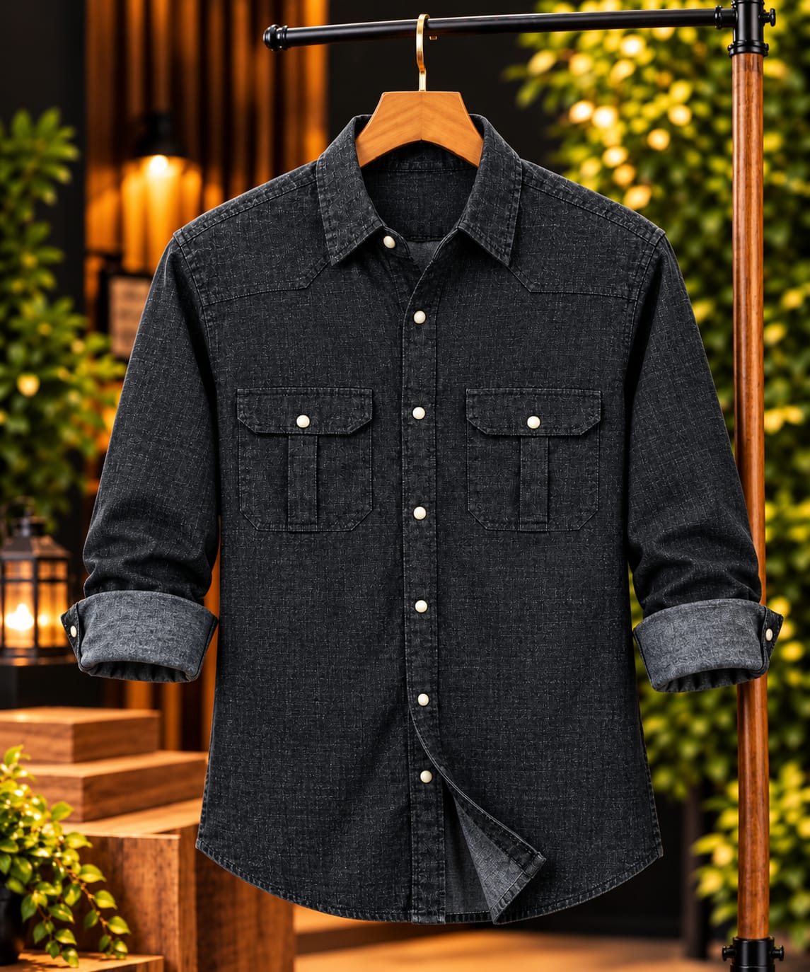 প্রিমিয়াম ট্রেন্ডি ডেনিম শার্ট - Premium Trendy Denim Shirt (GSM 220+) - Image 3