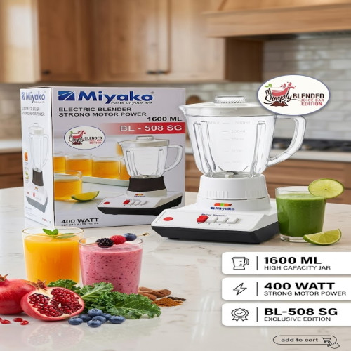 Miyako BL-508 SG Electric Blender & Juice Maker – 1600ml, 400W