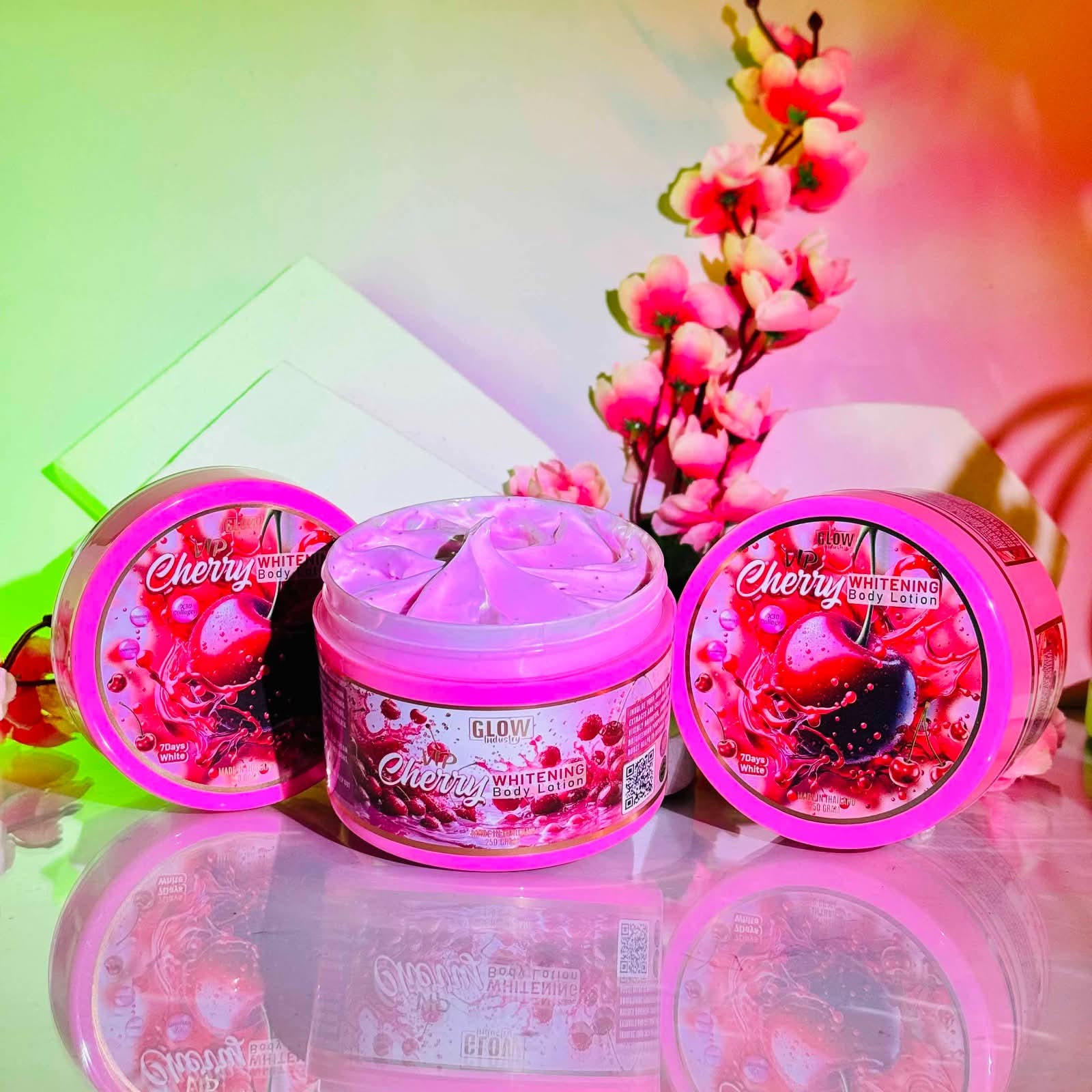 BSTI Approved Glow Industry Cherry White Body Cream 250g – Made in Thailand - Image 4
