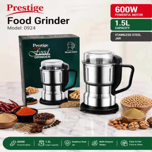 Prestige Food Grinder 600W Stainless Steel 1.5L – Model 0924 - Image 3
