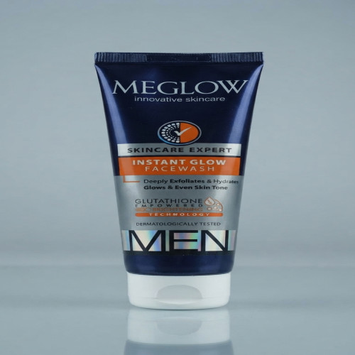 Meglow Instant Glow Face Wash for Men – Glutathione Brightening Formula 120gm