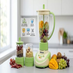 Miyako BL-152 PF-AP Electric Blender with Dry and Wet Mill – 3 Jars
