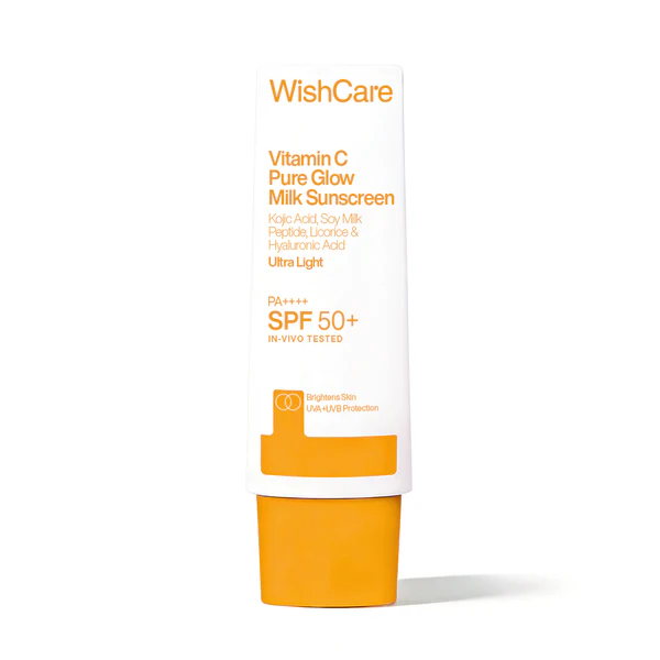 WishCare Vitamin C Pure Glow Milk Sunscreen (50ml) - SPF 50+ PA++++